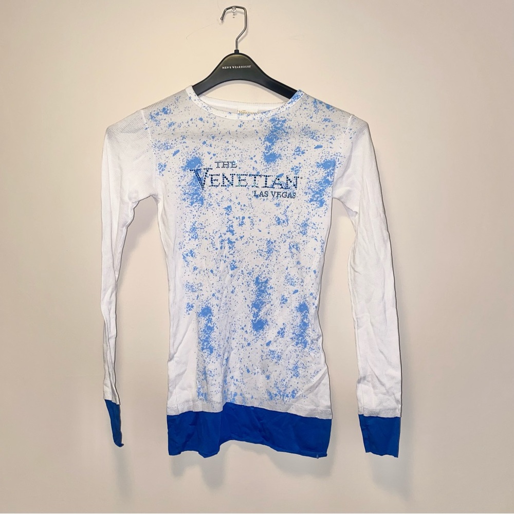 Venetian Las Vegas Y2K Bedazzled Cotton Blend Long Sleeve